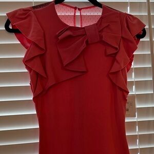 RED Valentino Red Ruffle Bow Dress
